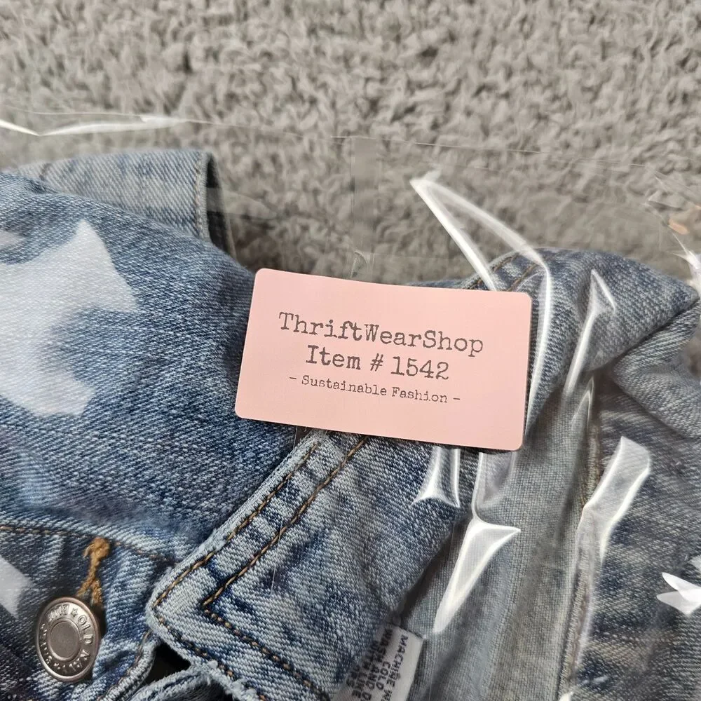 Vintage Old Navy Denim Jacket Mens Medium  Blue Trucker Grunge Distressed Y2K